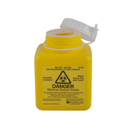 500ml Sharps Container with Screw Lid