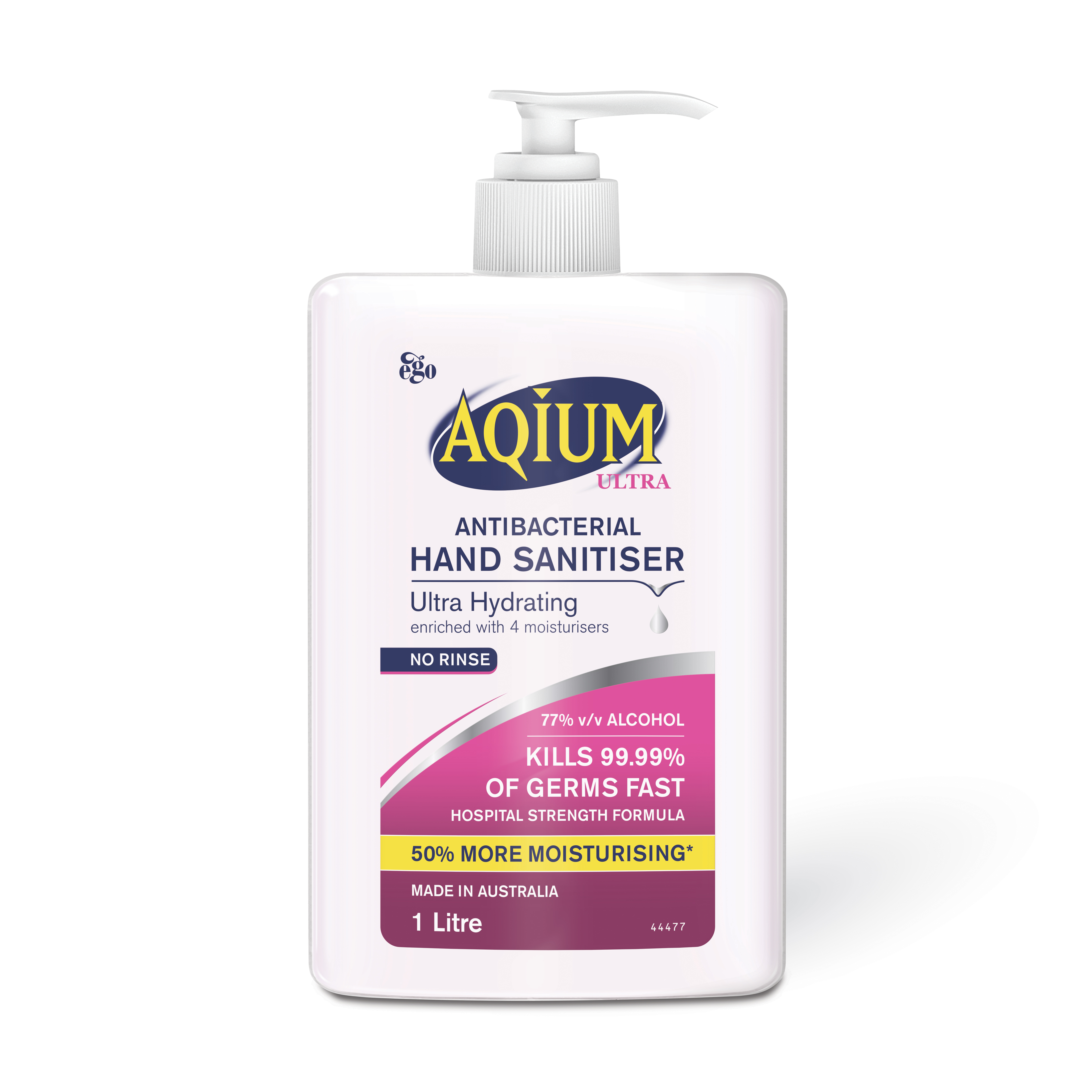 12132 1302 Aqium Ultra Moisturising Hand Sanitiser 1 L Front Label V2 44477