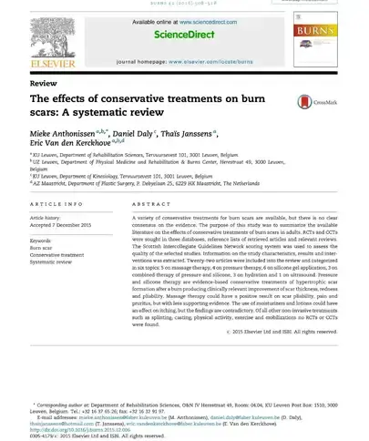The efects of conservative treatments on burn scar 1
